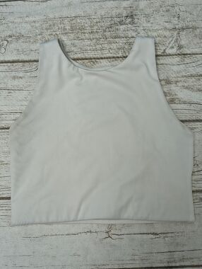 Girlfriend Collective Off White Crop Top Sports Bra Size Medium